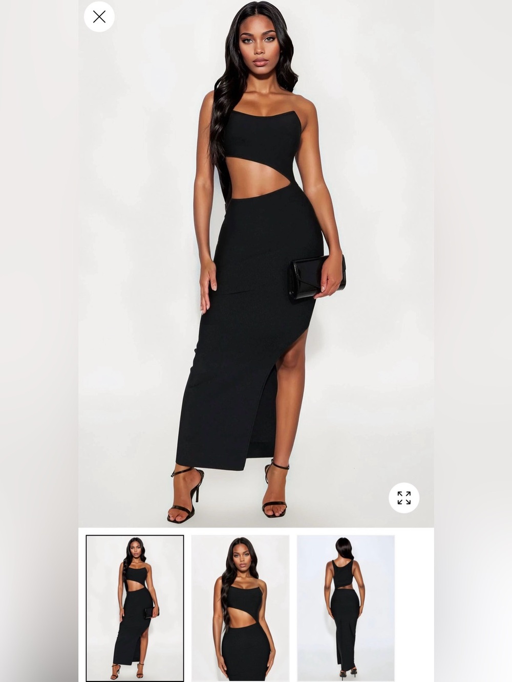 Black Cutout Maxi Skirt — Women's Elegant Side Slit Skirt